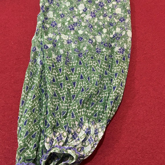 Poupette St. Barth Green and Blue Long Sleeve Dress - Picture 13 of 15